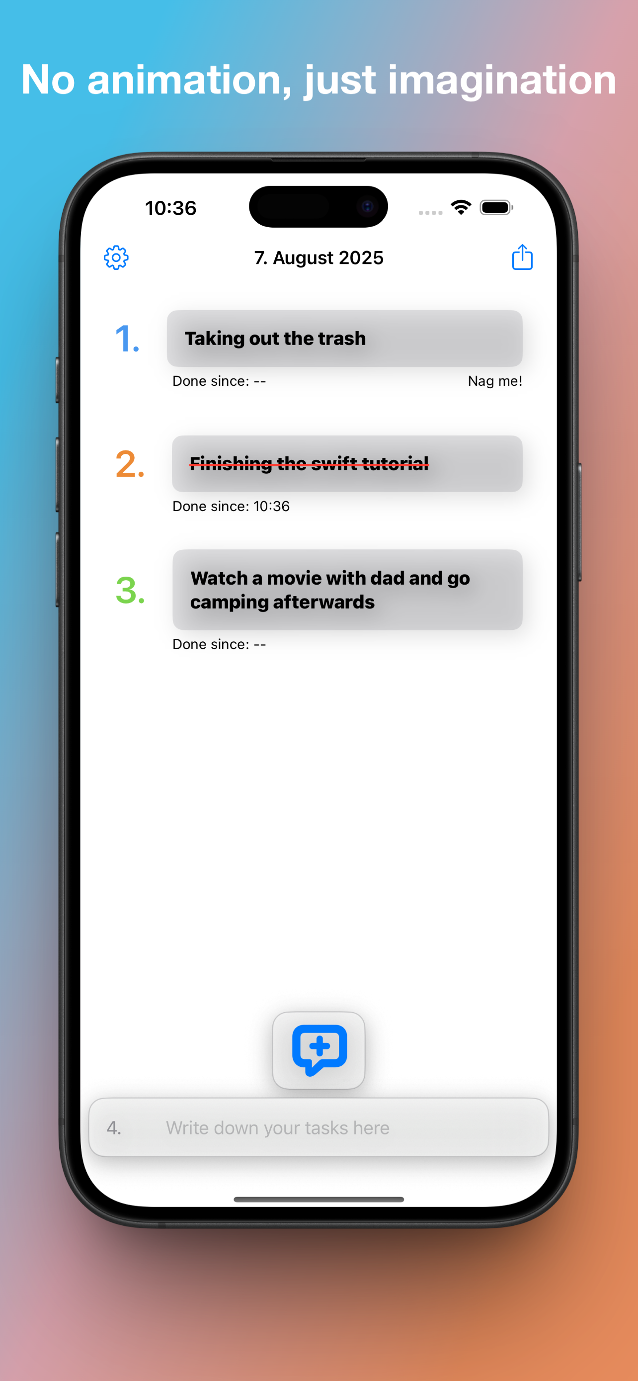Simple5 screenshot 2 — adding a new task