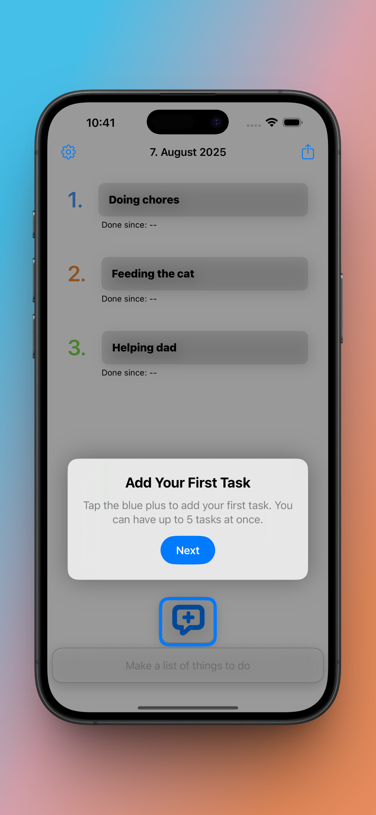 Simple5 screenshot 4 — settings screen